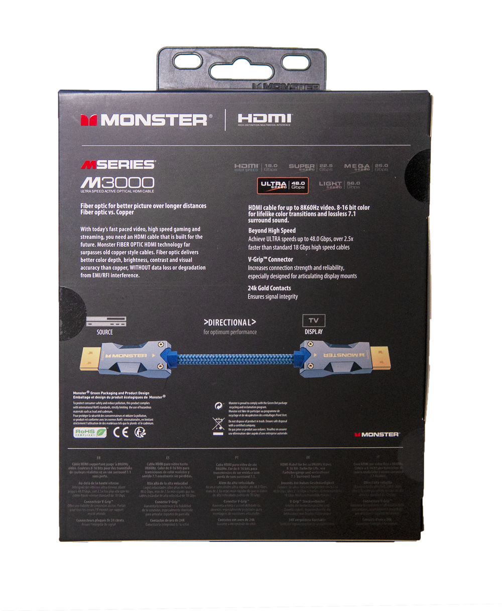 MONSTER CABLE HDMI M3000 UHD 8K DOLBY VISION HDR 48GBPS 20M