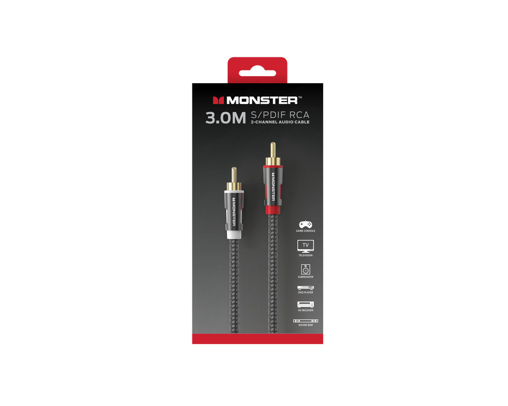 MONSTER ESSENTIALS CABLE AUDIO INTERCONNEXION 2RCA M/M 3M