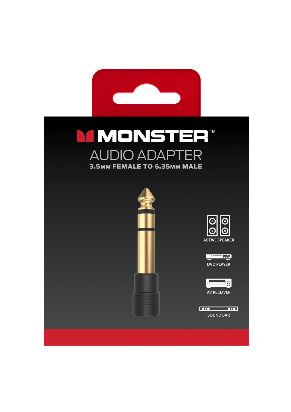 Monster Essentials MONSTER ESSENTIALS ADAPTATEUR JACK 3,5MM FEMELLE VERS 6,5MM MALE – Monster