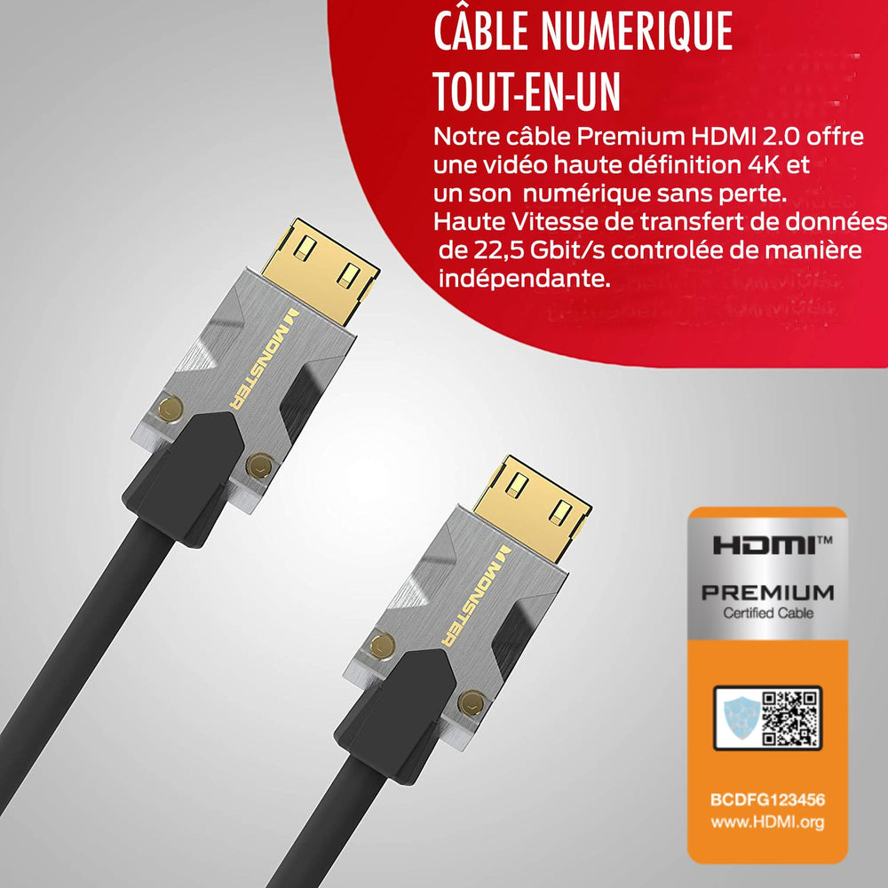 MONSTER CABLE HDMI M1000 UHD 4K HDR 22.5GBPS 5M