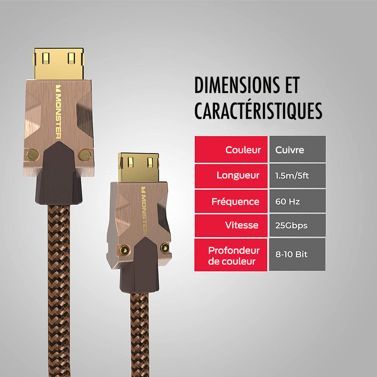 MONSTER CABLE HDMI M2000 UHD 4K HDR10+ 25GBPS 1.5M – Monster